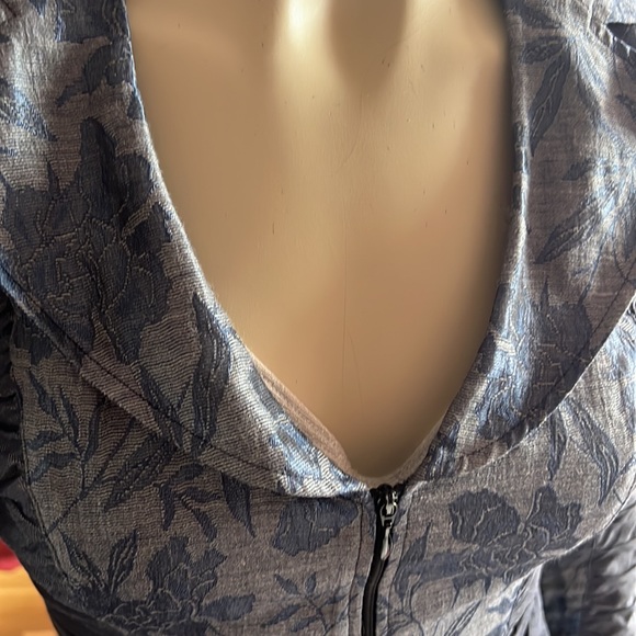 Anne Fontaine jacquard fitted rushed zipper suit jacket FR36 US 4-6 - Picture 3 of 12